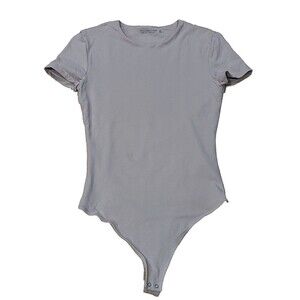 Abercrombie & Fitch Body Suit Size M Short Sleeve Beige Layer Neutral Minimalist